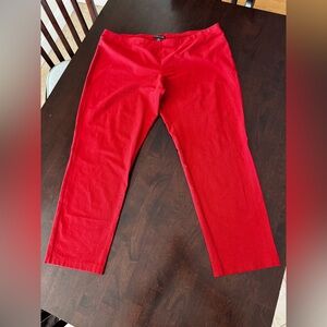 Eileen Fisher Stretch Crepe Slim Ankle Pants – Size L – Red Orange